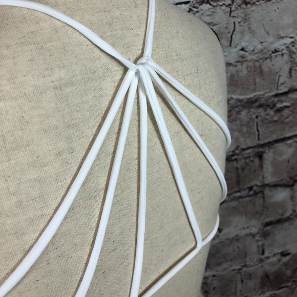 New Strappy Back Pull-Over White Fashion Bralette - Picture 2 of 6